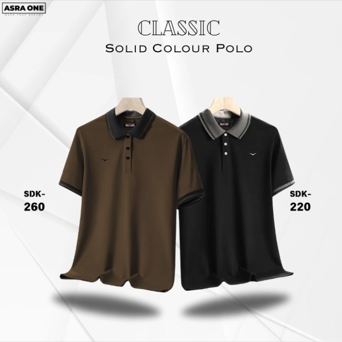 Classic Solid Colour Polo T-Shirt- Combo of 2- SDK220/260