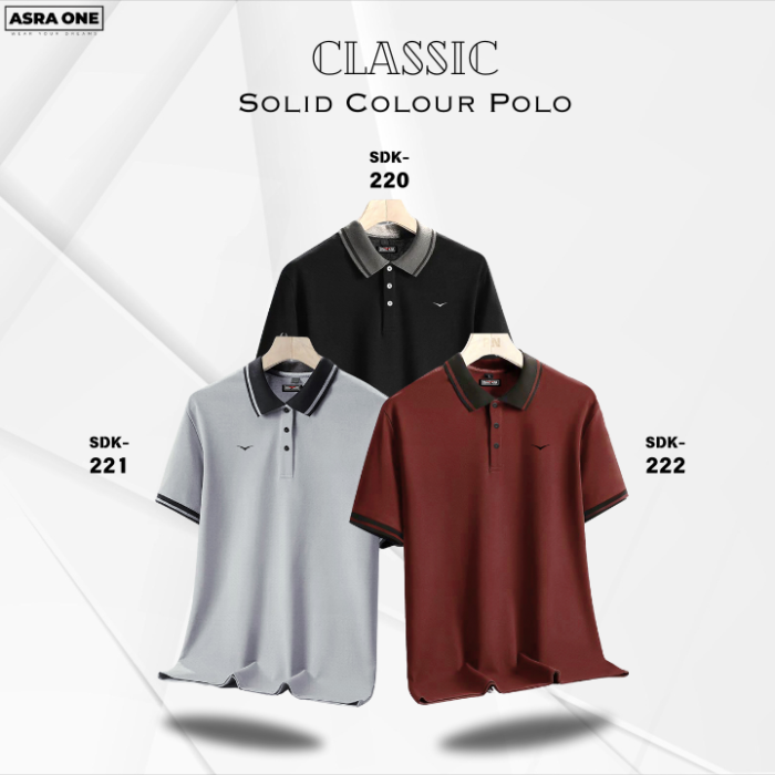 Classic Solid Colour Polo T-Shirt- Combo of 3- SDK221/222/260