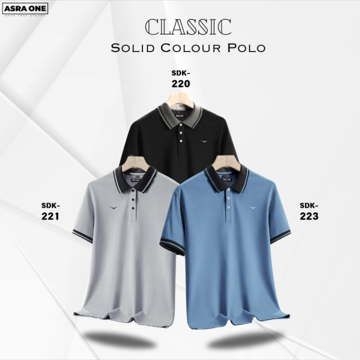 Classic Solid Colour Polo T-Shirt- Combo of 3- SDK220/221/223