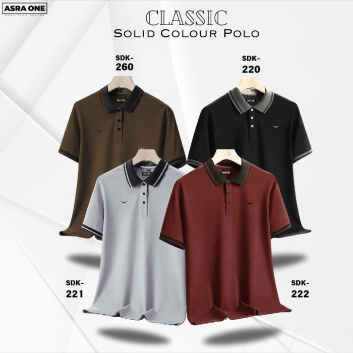 Classic Solid Colour Polo T-Shirt- Combo of 4- SDK220/221/222/260