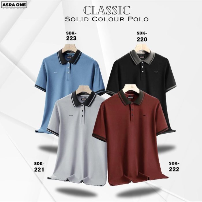 Classic Solid Colour Polo T-Shirt- Combo of 4- SDK220/221/222/223