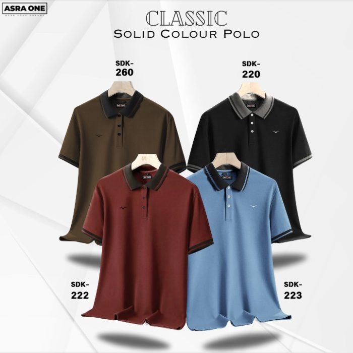 Classic Solid Colour Polo T-Shirt- Combo of 4- SDK220/222/223/260