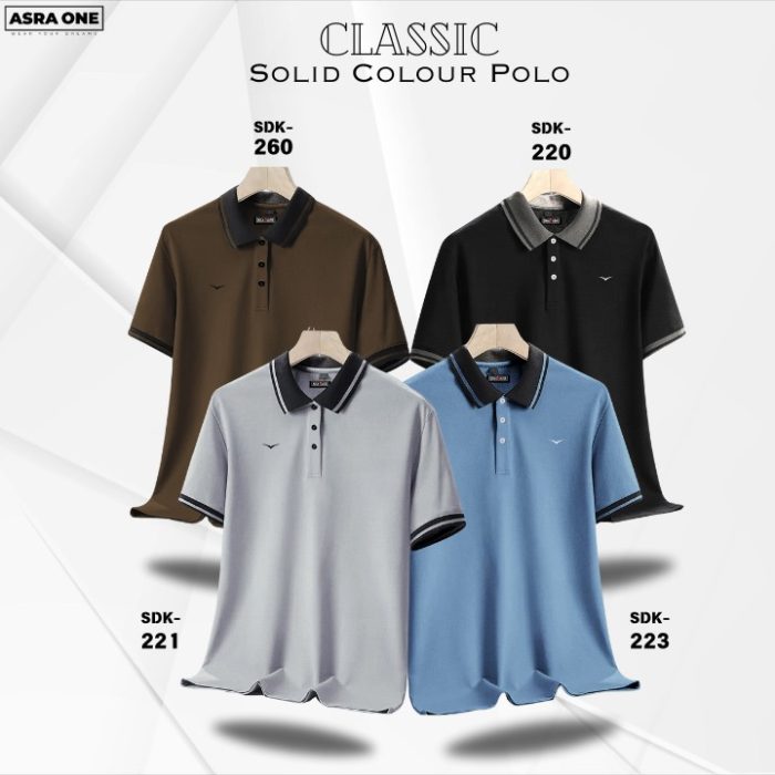 Classic Solid Colour Polo T-Shirt- Combo of 4- SDK220/221/223/260