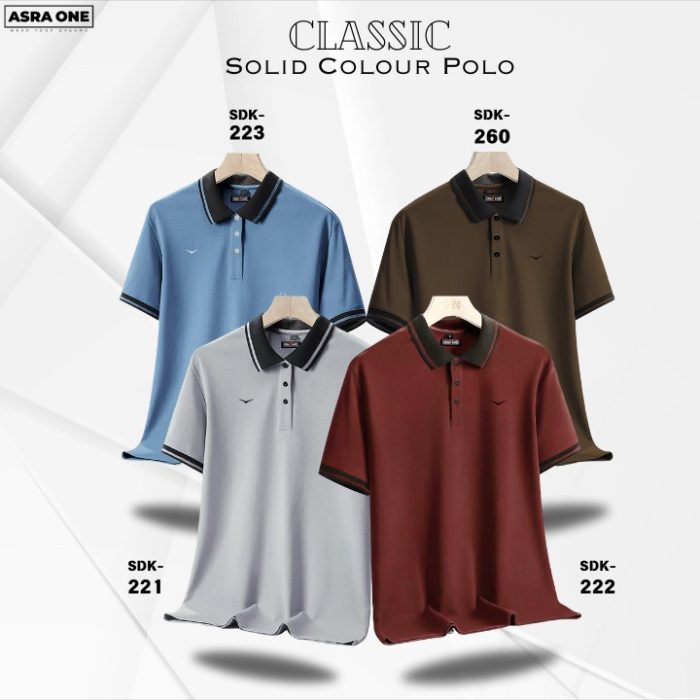 Classic Solid Colour Polo T-Shirt- Combo of 4- SDK221/222/223/260