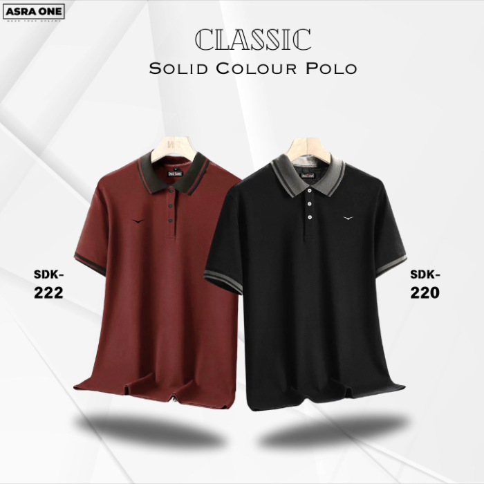 Classic Solid Colour Polo T-Shirt- Combo of 2- SDK222/260