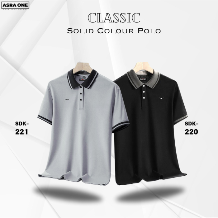 Classic Solid Colour Polo T-Shirt- Combo of 2- SDK220/221