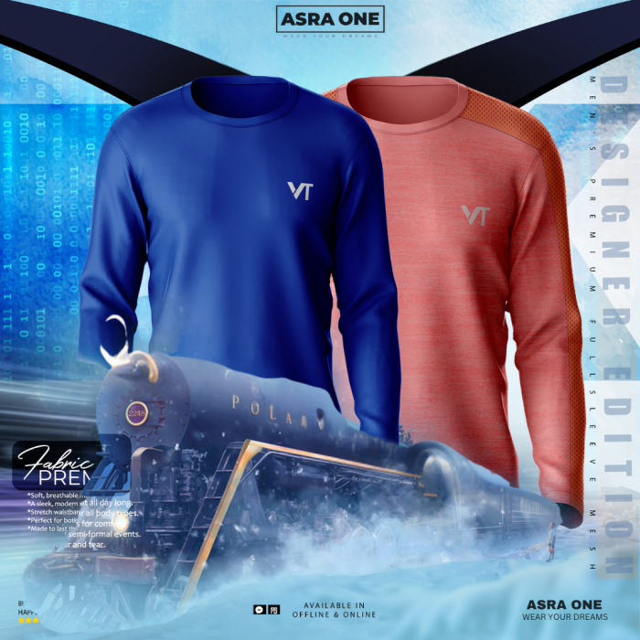 Asra One Full Sleeve Sports T-shirt - Combo of 2- VT15/16