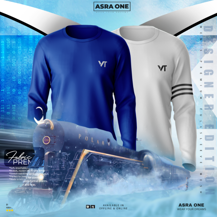 Asra One Full Sleeve Sports T-shirt - Combo of 2- VT15/19