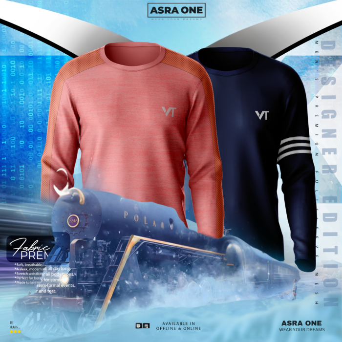 Asra One Full Sleeve Sports T-shirt - Combo of 2- VT16/17