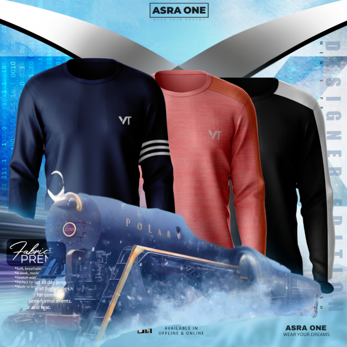 Asra One Full Sleeve Sports T-shirt- Combo of 3 - VT16/17/20