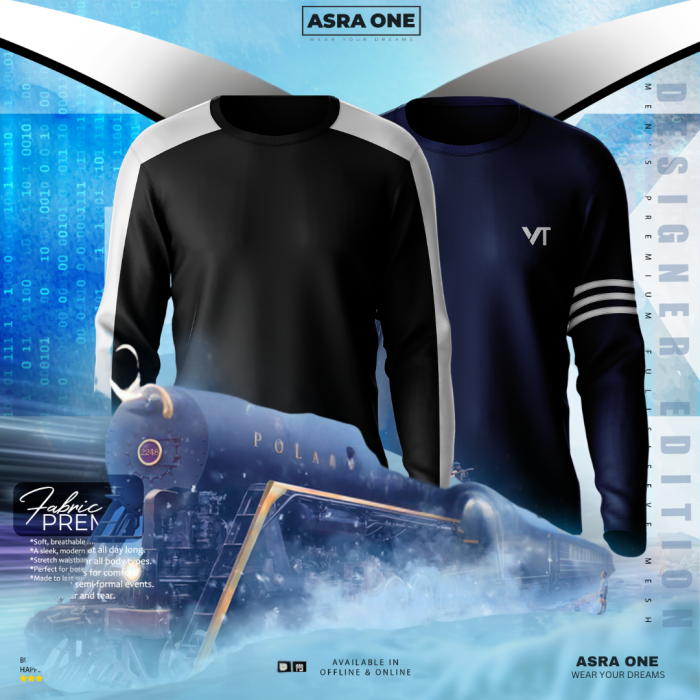 Asra One Full Sleeve Sports T-shirt - Combo of 2- VT17/20