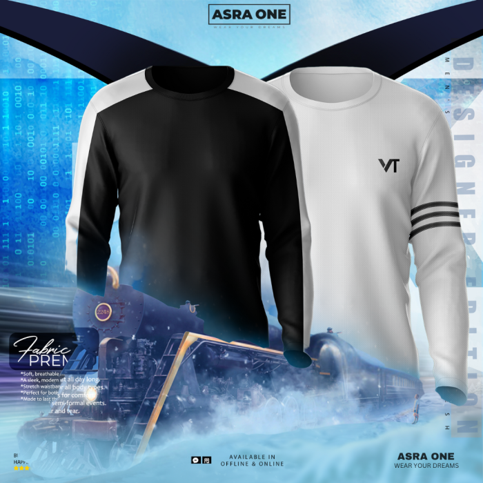 Asra One Full Sleeve Sports T-shirt - Combo of 2- VT19/20