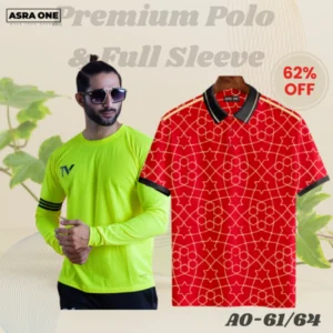 Asra One Full Sleeve T-shirt & All Over Printed Polo - AO-61/64